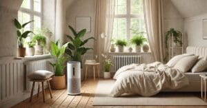 Luftkvalitetsmåler i soveværelset