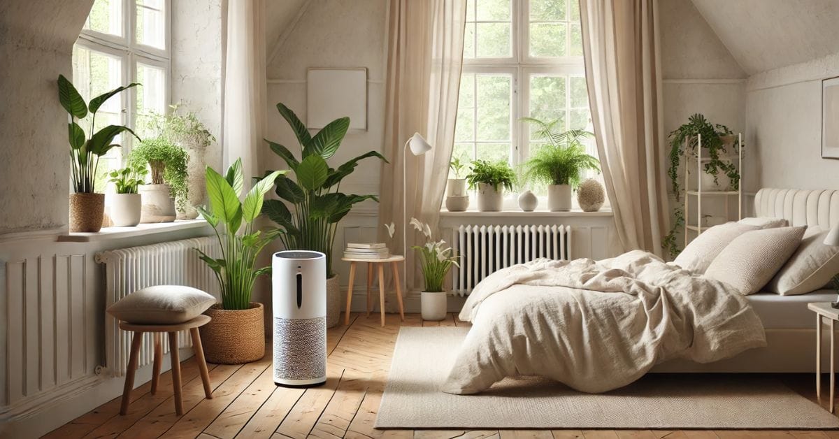 Luftkvalitetsmåler i soveværelset